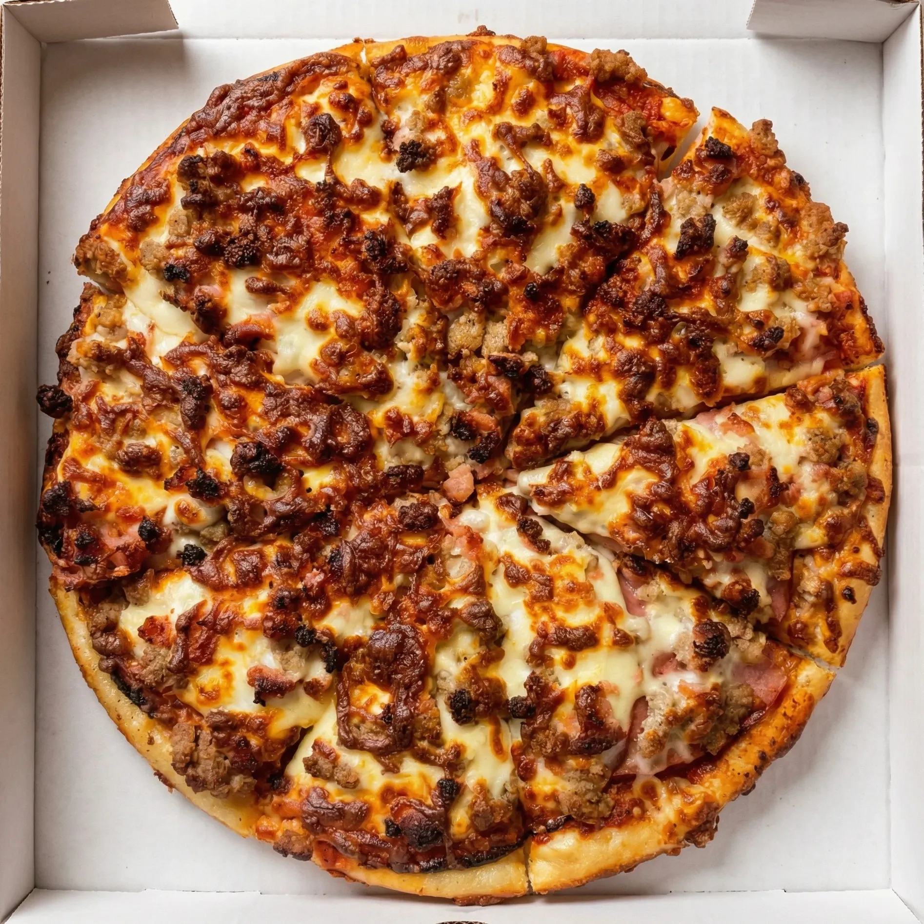 All Meat Pizza at Pappa's Family Restaurant & Lounge Edmonton - Loaded with bacon, pepperoni, ham, beef and salami